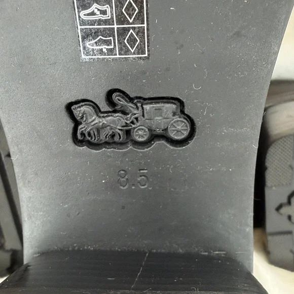 Coach Black Lug-Sole Penny Loafers with Block Heel - Picture 8 of 11